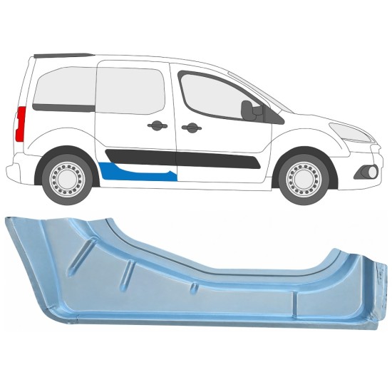 Panneau de réparation pour porte coulissante intérieur pour Citroen Berlingo 2008-2018 / Droite 17070