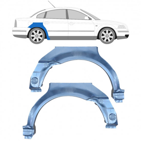 Panneau de réparation arc d'aile arrière pour VW Passat B5 1996-2005 / Gauche+Droit / Ensemble 10407