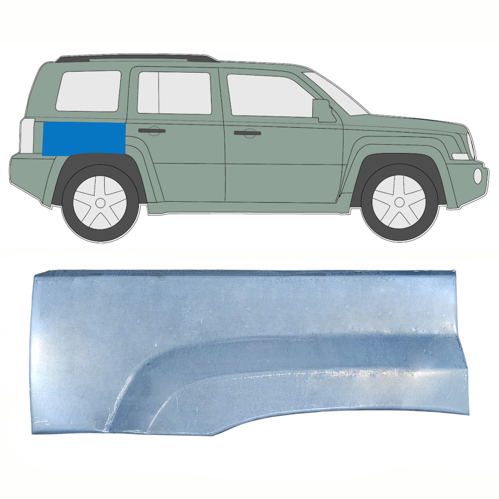 Panneau De Réparation Arc D'aile Arrière Pour Jeep Patriot 2006- / Droite 10303
