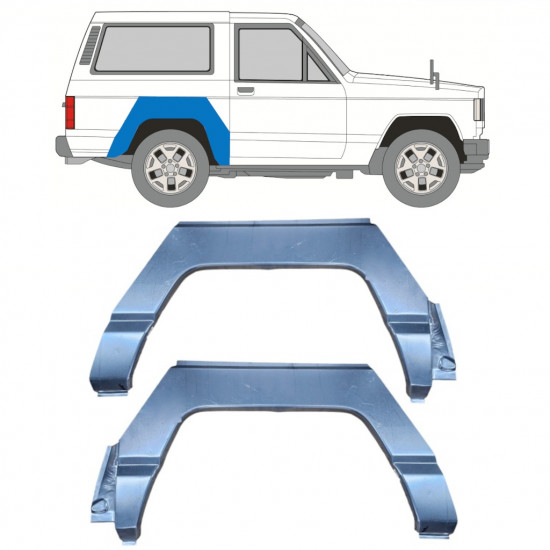 Panneau de réparation arc d'aile arrière pour Nissan Patrol 1979-1993 / Gauche+Droit / Ensemble 10412