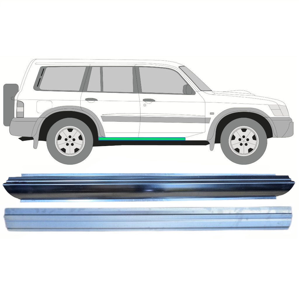 Réparation Bas De Caisse Intérieur + Extérieur Pour Nissan Patrol 1997-2009 / Gauche = Droite (Symétrique) / Ensemble 10367