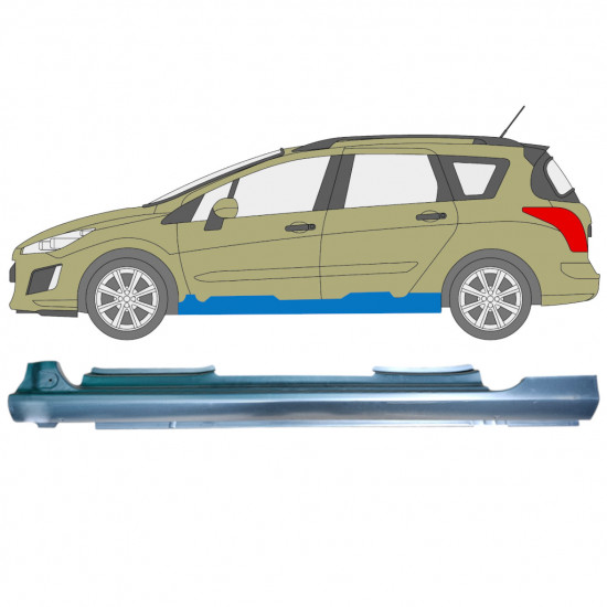 Panneau de réparation du seuil pour Peugeot 308 2007-2013 / Gauche 12887