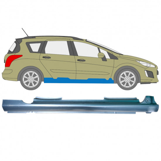 Panneau de réparation du seuil pour Peugeot 308 2007-2013 / Droite 12886