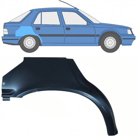 Panneau de réparation arc d'aile arrière pour Peugeot 309 1986-1993 / Droite 10724