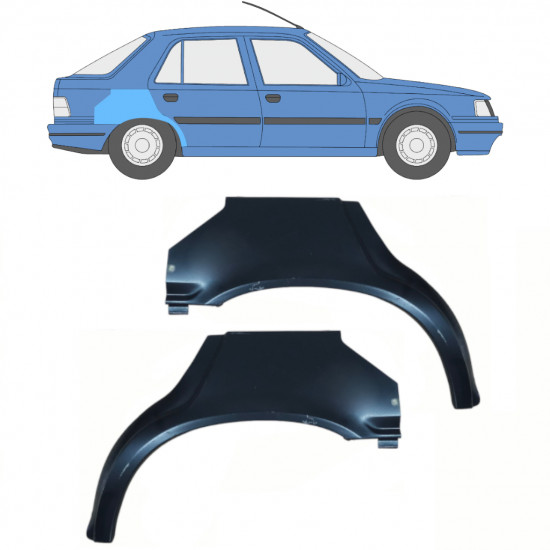 Panneau de réparation arc d'aile arrière pour Peugeot 309 1986-1993 / Gauche+Droit / Ensemble 10726