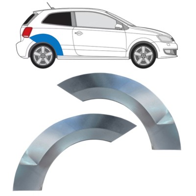 Panneau de réparation arc d'aile arrière pour Volkswagen Polo 2009-2017 / Gauche+Droit / Ensemble 16360