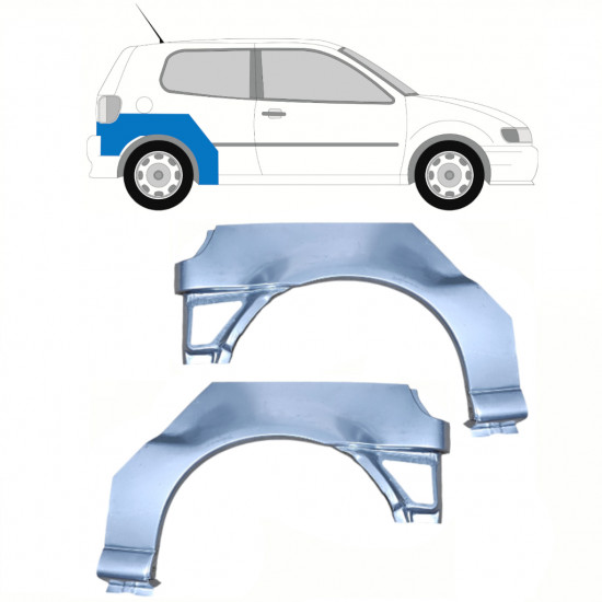 Panneau de réparation arc d'aile arrière pour VW Polo 1994-1999 / Gauche+Droit / Ensemble 10193