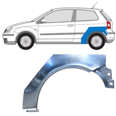 Panneau de réparation arc d'aile arrière pour Volkswagen Polo 2001-2009 / Gauche 16260