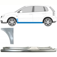 Panneau de réparation du seuil + panneau de réparation de l'aile avant pour Volkswagen Polo 2001-2009 / Gauche / Ensemble 8730