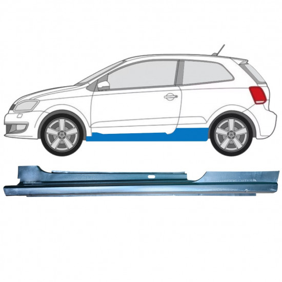 Panneau de réparation du seuil pour Volkswagen Polo 2009-2017 / Gauche 12860