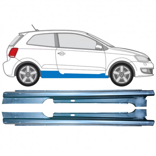 Panneau de réparation du seuil pour Volkswagen Polo 2009-2017 / Gauche+Droit / Ensemble 12861