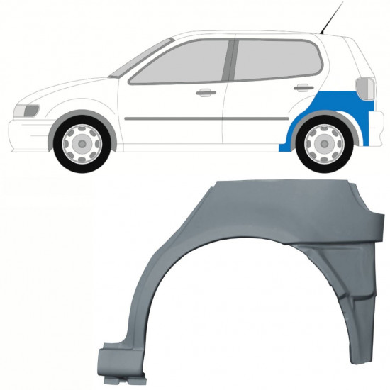 Panneau de réparation arc d'aile arrière inférieur pour VW Polo 1994-1999 / Gauche 10195