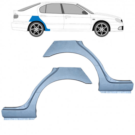 Panneau de réparation arc d'aile arrière pour Nissan Primera 1996-2001 / Gauche+Droit / Ensemble 10632