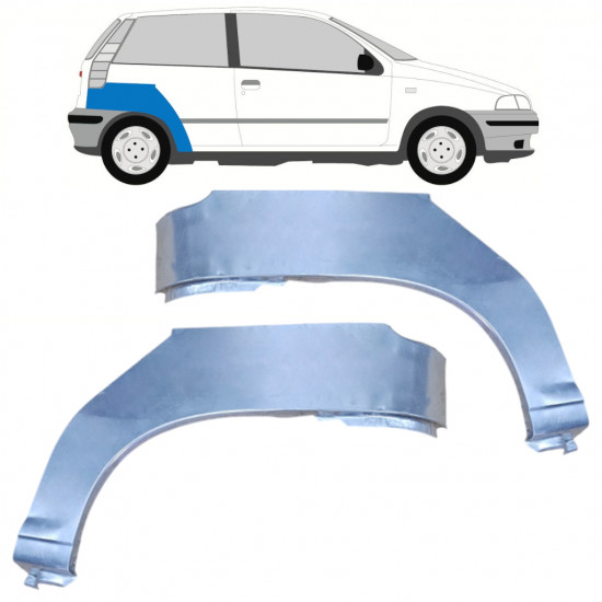 Panneau de réparation arc d'aile arrière pour Fiat Punto 1 1993-1999 / Gauche+Droit / Ensemble 9684