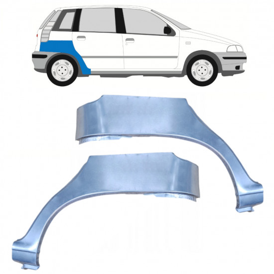 Panneau de réparation arc d'aile arrière pour Fiat Punto 1 1993-1999 / Gauche+Droit / Ensemble 9687