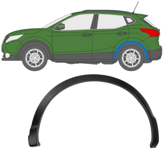 Moulure latérale sur aile arrière pour Nissan Qashqai 2013-2021 / Gauche 11780