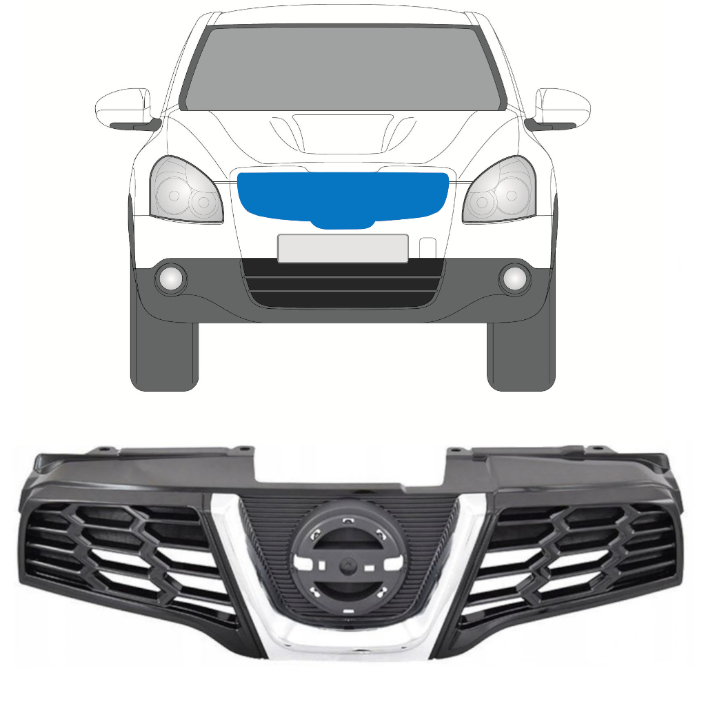 Grille de calandre pour Nissan Qashqai 2010-2013 7490