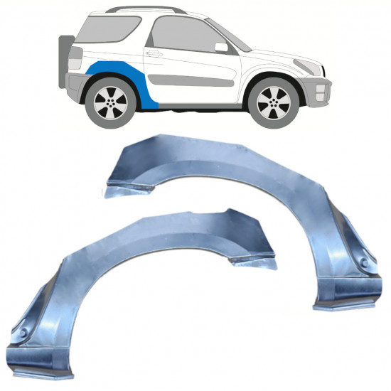 Panneau de réparation arc d'aile arrière pour Toyota RAV4 2000-2005 / Gauche+Droit / Ensemble 10399