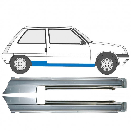 Réparation bas de caisse pour Renault 5 1984-1996 / Gauche+Droit / Ensemble 9706