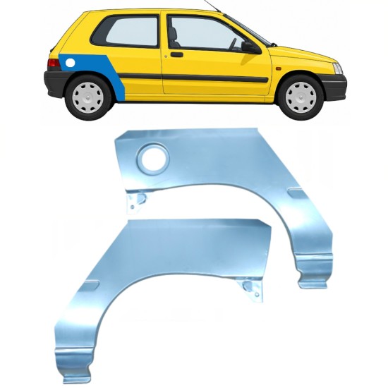 Panneau de réparation arc d'aile arrière pour Renault Clio I 1990-1998 / Gauche+Droit / Ensemble 9848