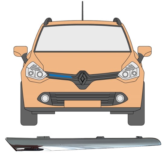 Moulure de calandre pour Renault Clio IV 2012-2016 / Droite 16232