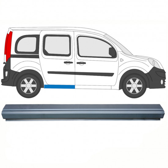 Réparation bas de caisse de sur porte latérale pour Renault Kangoo 2008- / Gauche = Droite (symétrique) 8608