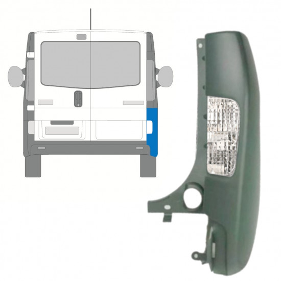 Coin du pare-chocs arrière avec lampe pour Renault Trafic 2001-2014 / Droite /  10067