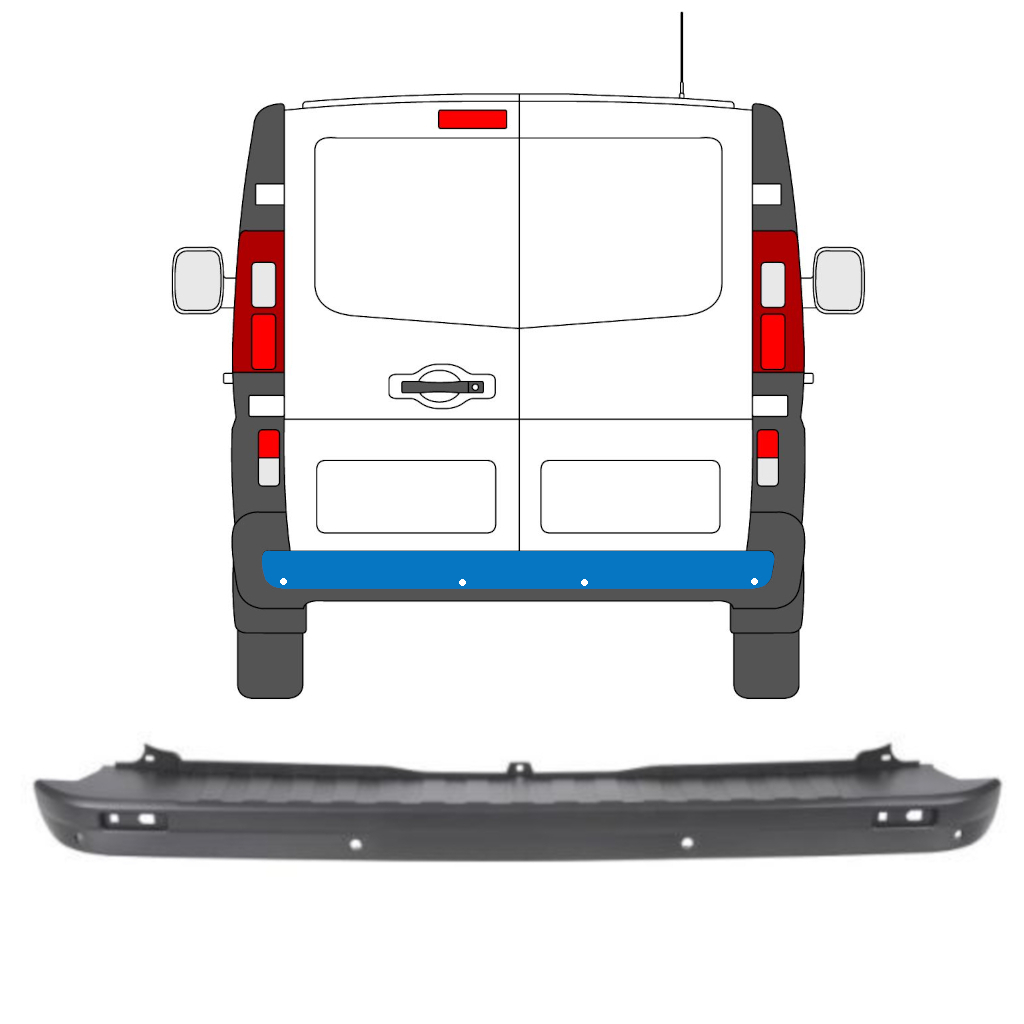 Pare-Chocs Arrière Pdc Pour Renault Trafic 2014- 8211