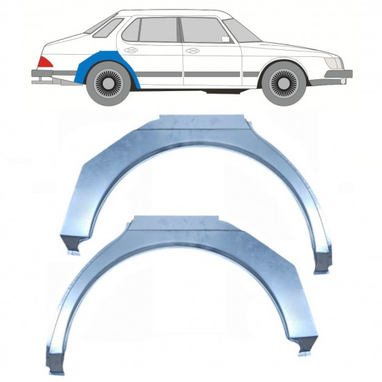 Panneau de réparation arc d'aile arrière pour Saab 900 1978-1995 / Gauche+Droit / Ensemble 11045