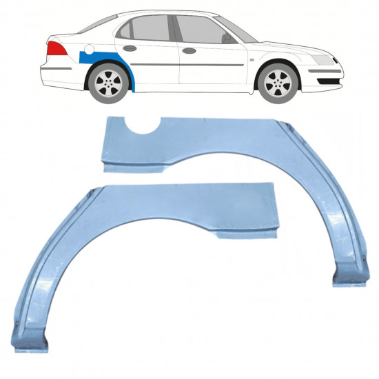 Panneau de réparation arc d'aile arrière pour Saab 9-3 2002-2012 / Gauche+Droit / Ensemble 9988