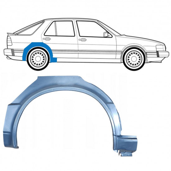 Panneau de réparation arc d'aile arrière pour Saab 9000 1985-1998 / Droite 8120