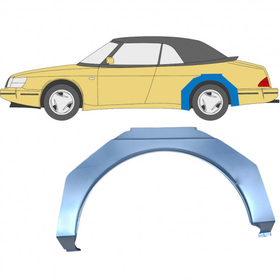 Panneau de réparation arc d'aile arrière pour Saab 900 1978-1995 / Gauche 6982