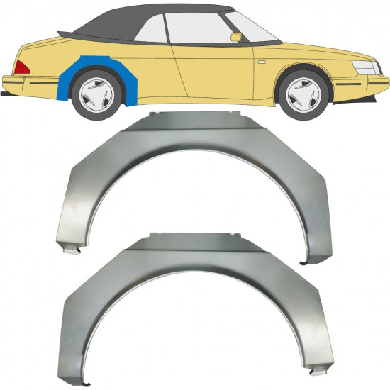 Portière Arrière Gauche Pour SAAB 9000 (1991-1998) - Pièce D'occasion - Réf. 4306056