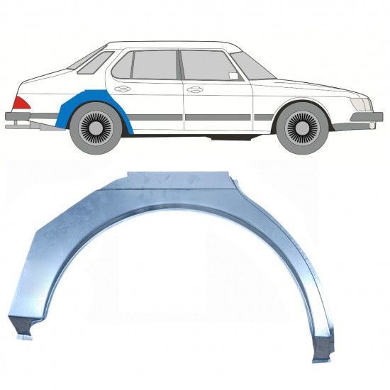 Panneau de réparation arc d'aile arrière pour Saab 900 1978-1995 / Droite 11043