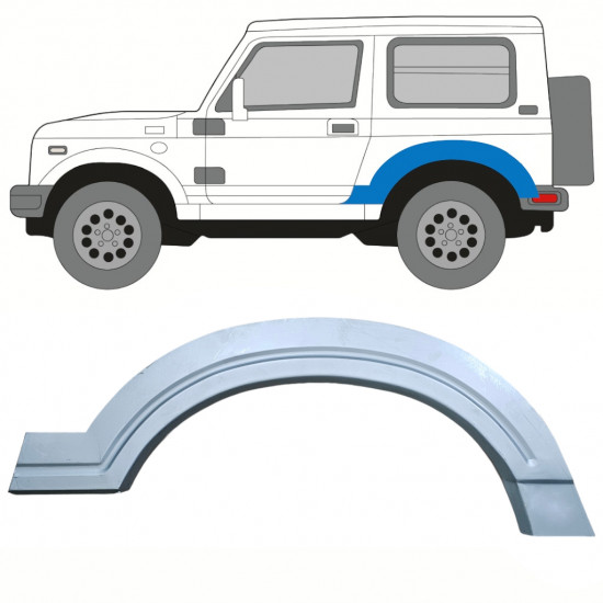 Panneau de réparation arc d'aile arrière pour Suzuki Samurai 1981-2004 / Gauche 10818