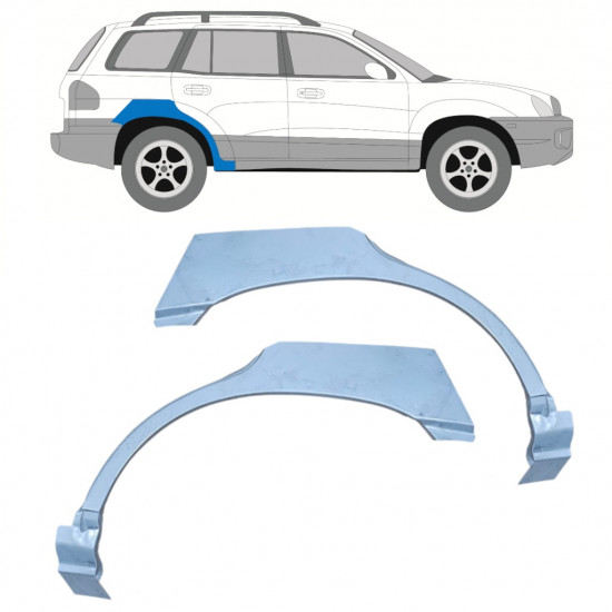 Panneau de réparation arc d'aile arrière pour Hyundai Santa Fe 2001-2006 / Gauche+Droit / Ensemble 10477