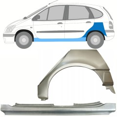 Réparation bas de caisse + passage de roue arrière pour Renault Megane I Scenic 1995-2003 / Gauche / Ensemble 10100