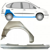 Réparation bas de caisse + passage de roue arrière pour Renault Scenic 1995-2003 / Droite / Ensemble 10099