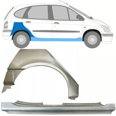 Réparation bas de caisse + passage de roue arrière pour Renault Megane I Scenic 1995-2003 / Droite / Ensemble 10099