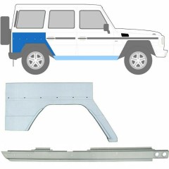Réparation bas de caisse + passage de roue arrière pour Mercedes G-Class W460 W461 W463 1979- / Droite / Ensemble 10005