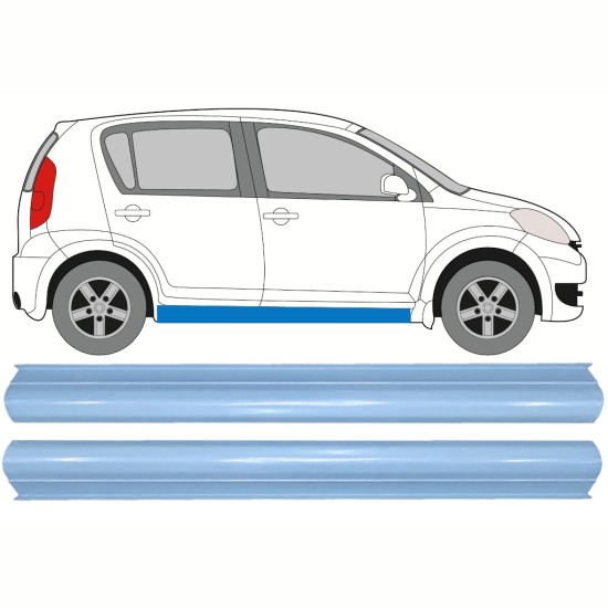 Réparation bas de caisse inférieure pour Daihatsu Sirion 2005-2010 / Gauche+Droit / Ensemble 17267