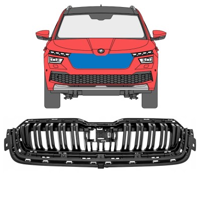 Grille de calandre pour Skoda Kamiq 2019-2023 17225
