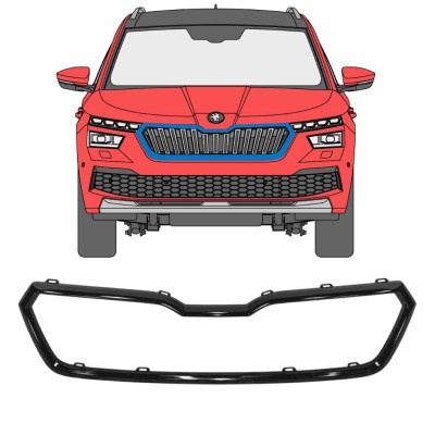 Cadre de calandre pour Skoda Kamiq 2019-2023 17227