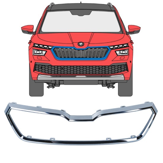 Cadre de calandre pour Skoda Kamiq 2019-2023 17226