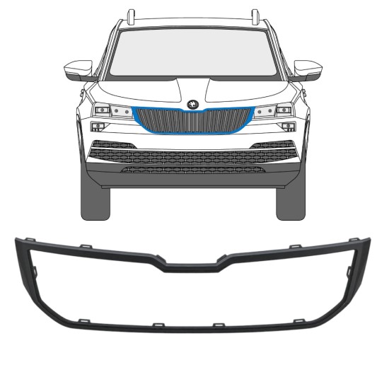 Cadre de calandre pour Skoda Karoq 2017-2022 17233