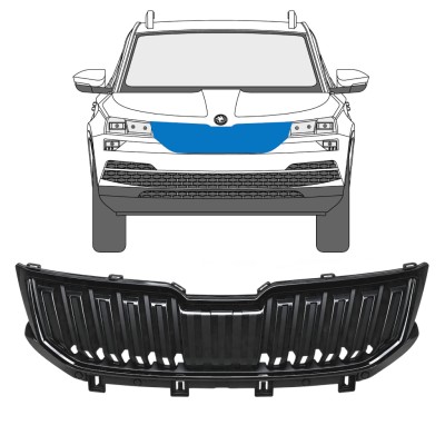 Grille de calandre pour Skoda Karoq 2017-2022 / Ensemble 17235