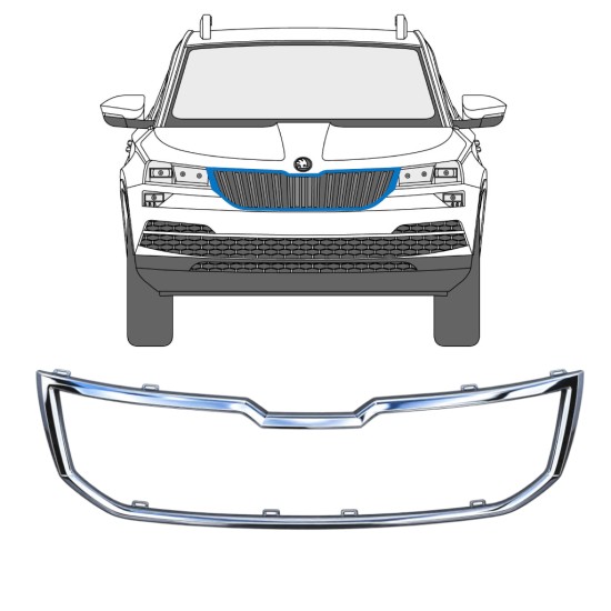Cadre de calandre pour Skoda Karoq 2017-2022 17232