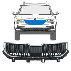 Grille de calandre pour Skoda Karoq 2017-2022 / Ensemble 17234