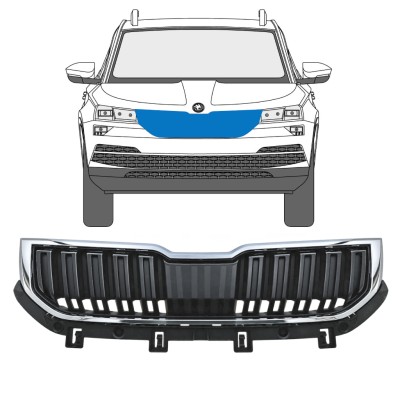 Grille de calandre pour Skoda Karoq 2017-2022 / Ensemble 17234