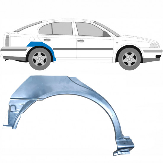 SKODA OCTAVIA 1996-2010 PASSAGE DE ROUE ARRIÈRE / DROIT